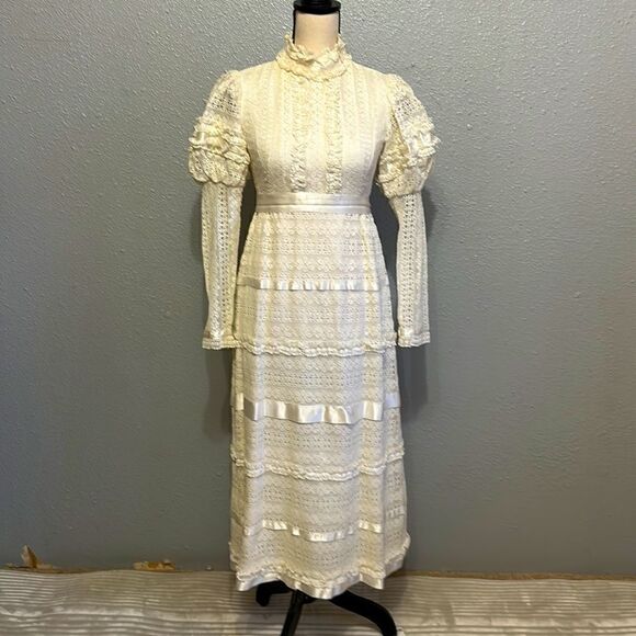 Vintage Emma Domb women’s lace dress size 9 - Picture 1 of 16
